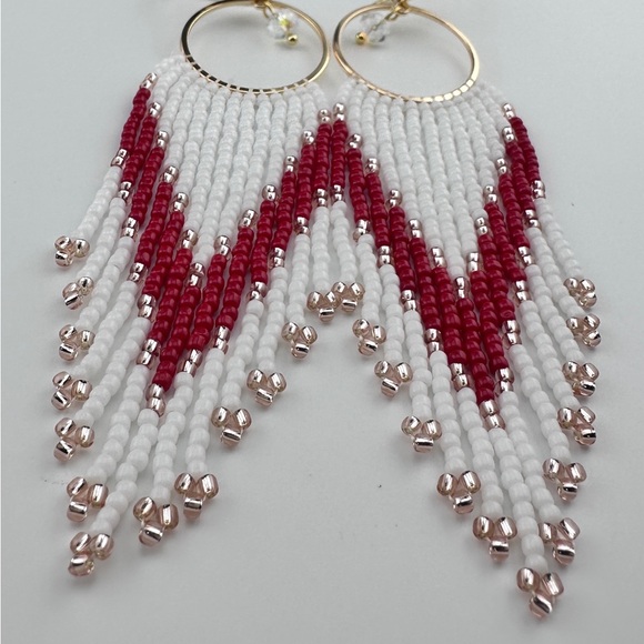 Handcrafted Beaded Fringe Earrings - Picture 6 of 11